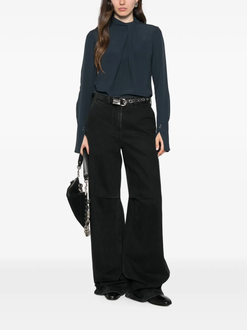 Patrizia Pepe Gedrapeerde blouse Blauw