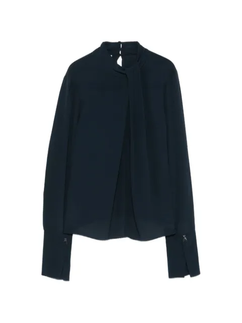 Patrizia Pepe draped-collar long-sleeve blouse