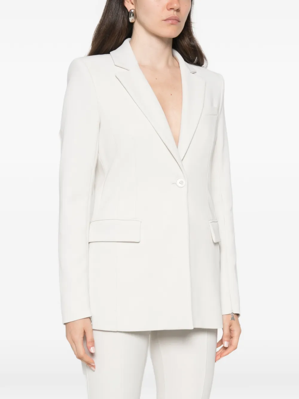 Patrizia Pepe Blazer met enkele rij knopen en ritsmanchetten Grijs