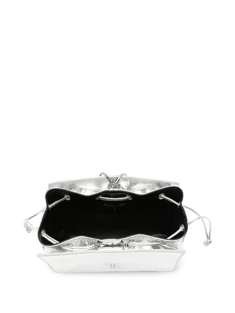 Patrizia Pepe Gelamineerde leren clutch Zilver
