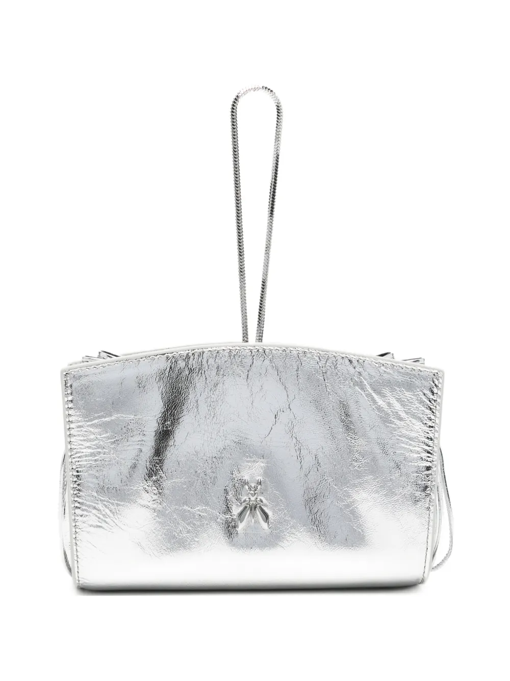 Patrizia Pepe laminated leather clutch bags - Argento
