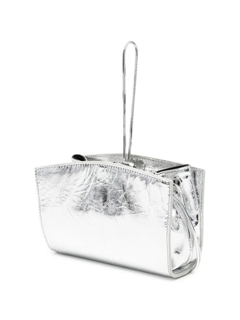 Patrizia Pepe Gelamineerde leren clutch Zilver