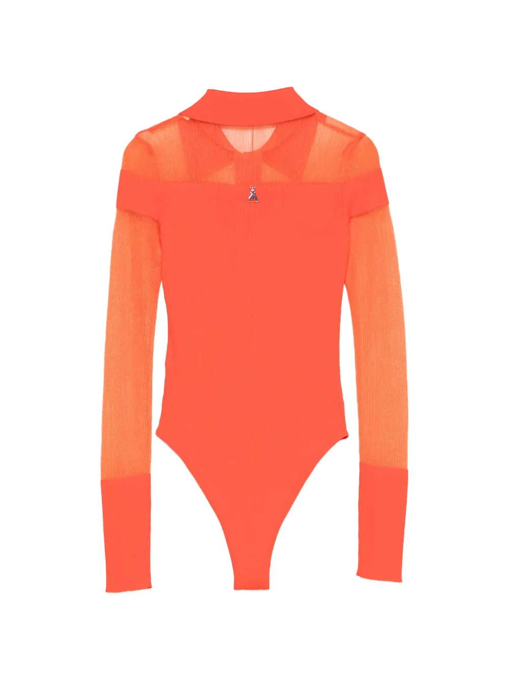 Patrizia Pepe Gebreid poloshirt met doorzichtige vlakken Oranje