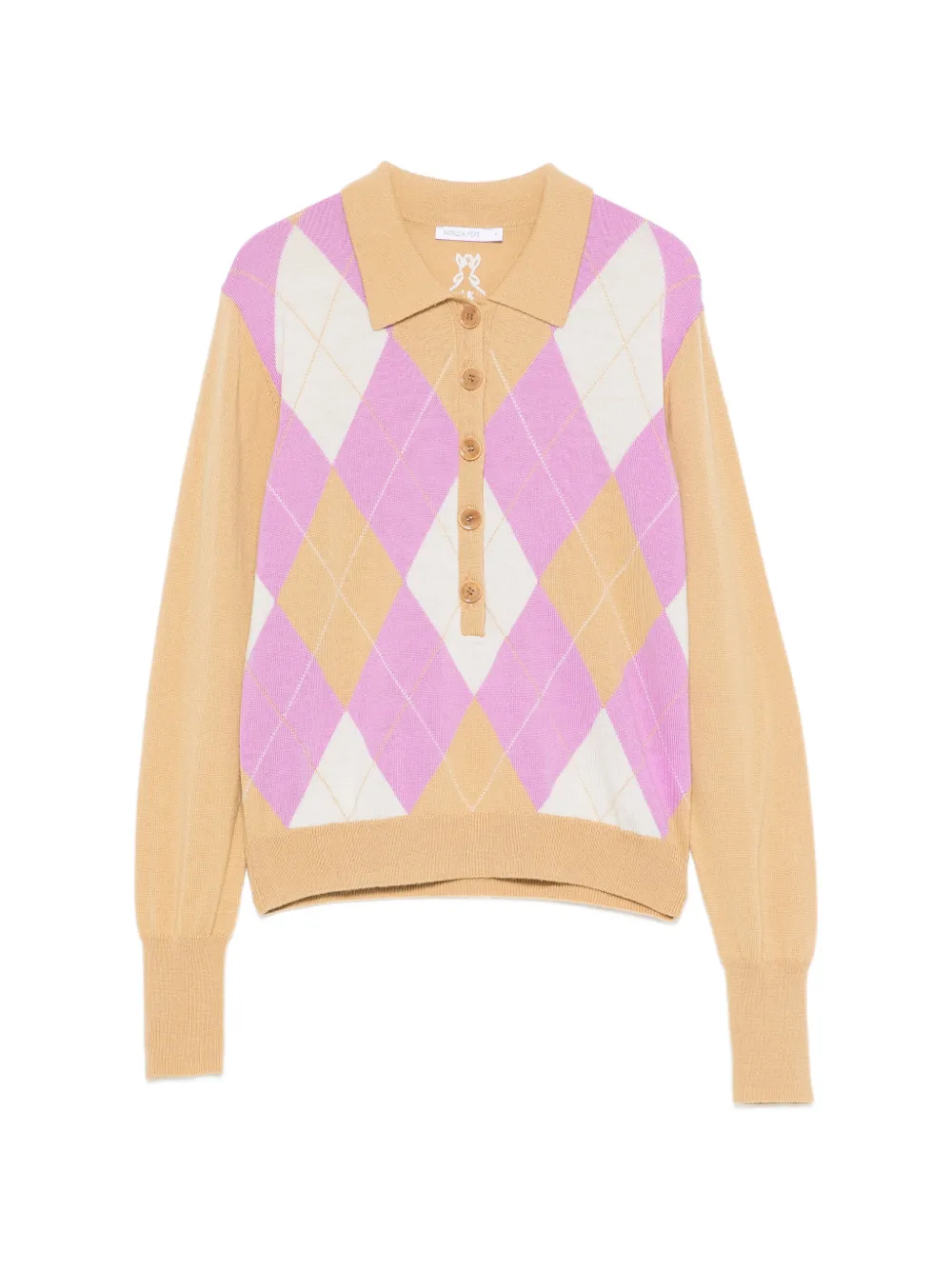 Patrizia Pepe argyle-pattern wool polo-shirt - Toni neutri