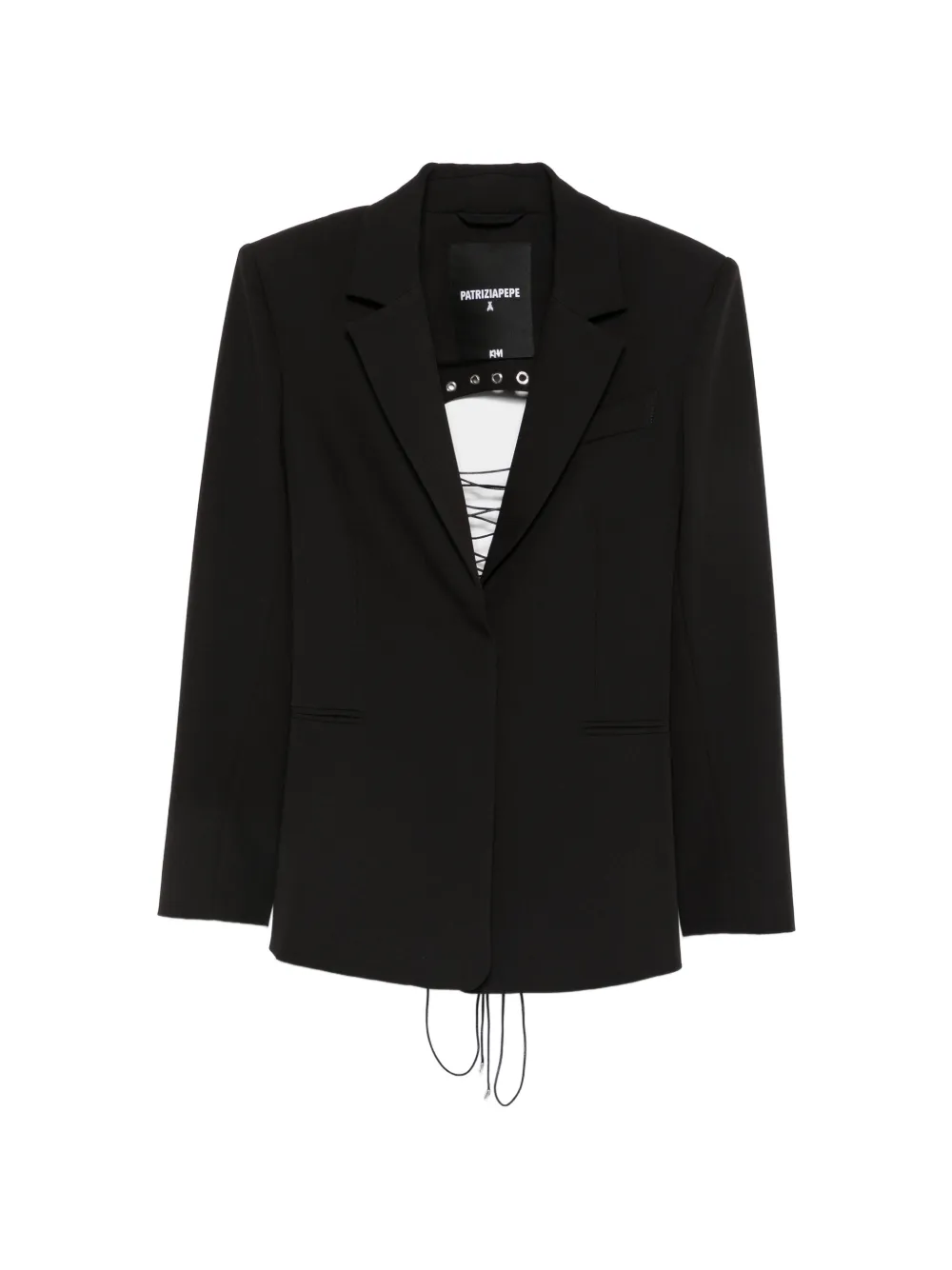 Patrizia Pepe lace-up structured blazer - Schwarz