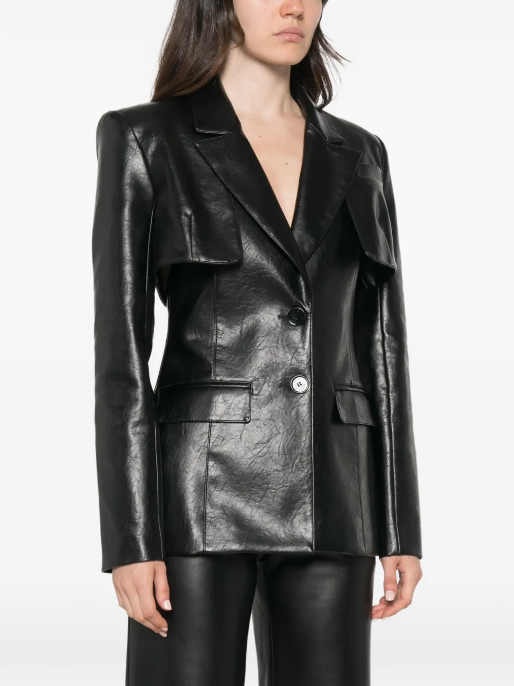 Patrizia Pepe Gecoate blazer met uitgesneden details Zwart