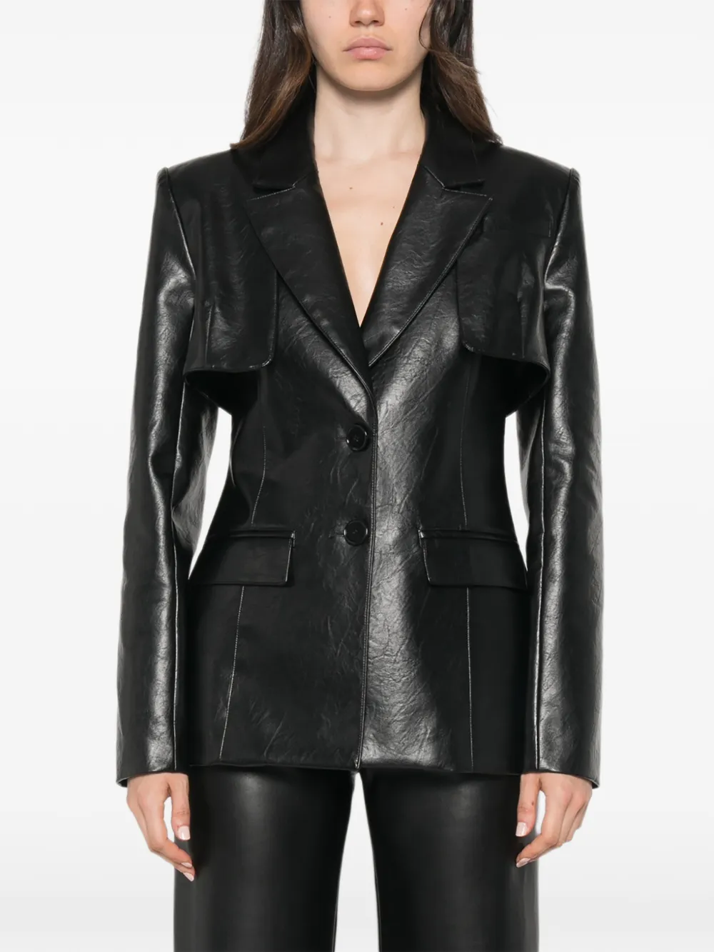 Patrizia Pepe Gecoate blazer met uitgesneden details Zwart