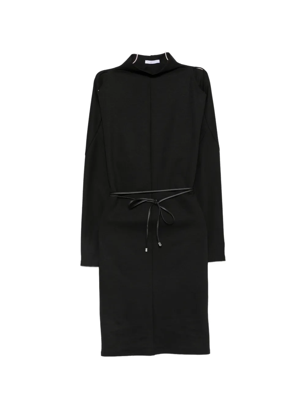 Patrizia Pepe Cut-out-shoulder Mini Dress In Black