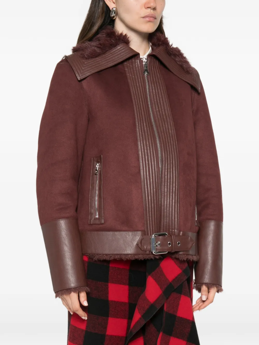 Patrizia Pepe faux-fur jacket Bruin
