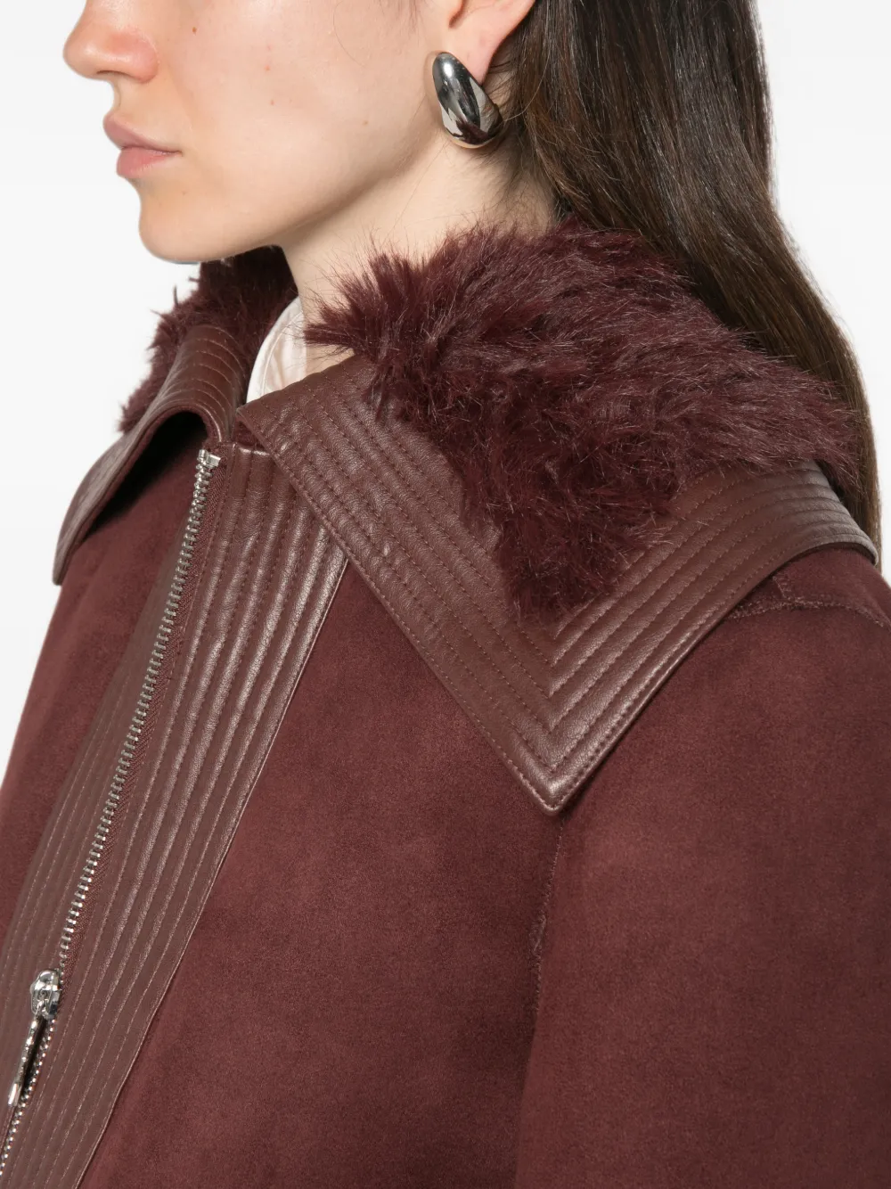 Patrizia Pepe faux-fur jacket Bruin