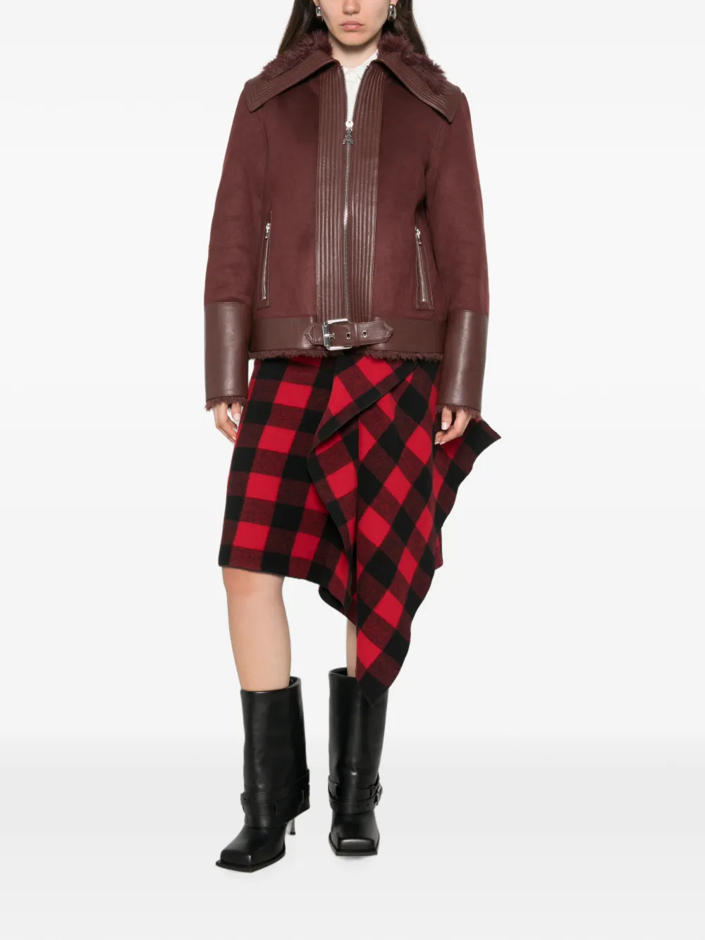 Patrizia Pepe faux-fur jacket Bruin