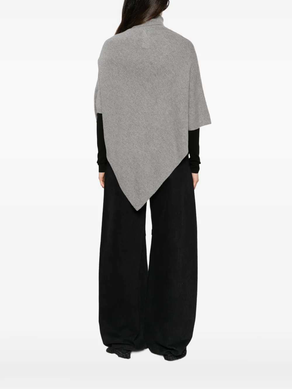 Patrizia Pepe asymmetric roll-neck poncho Grijs
