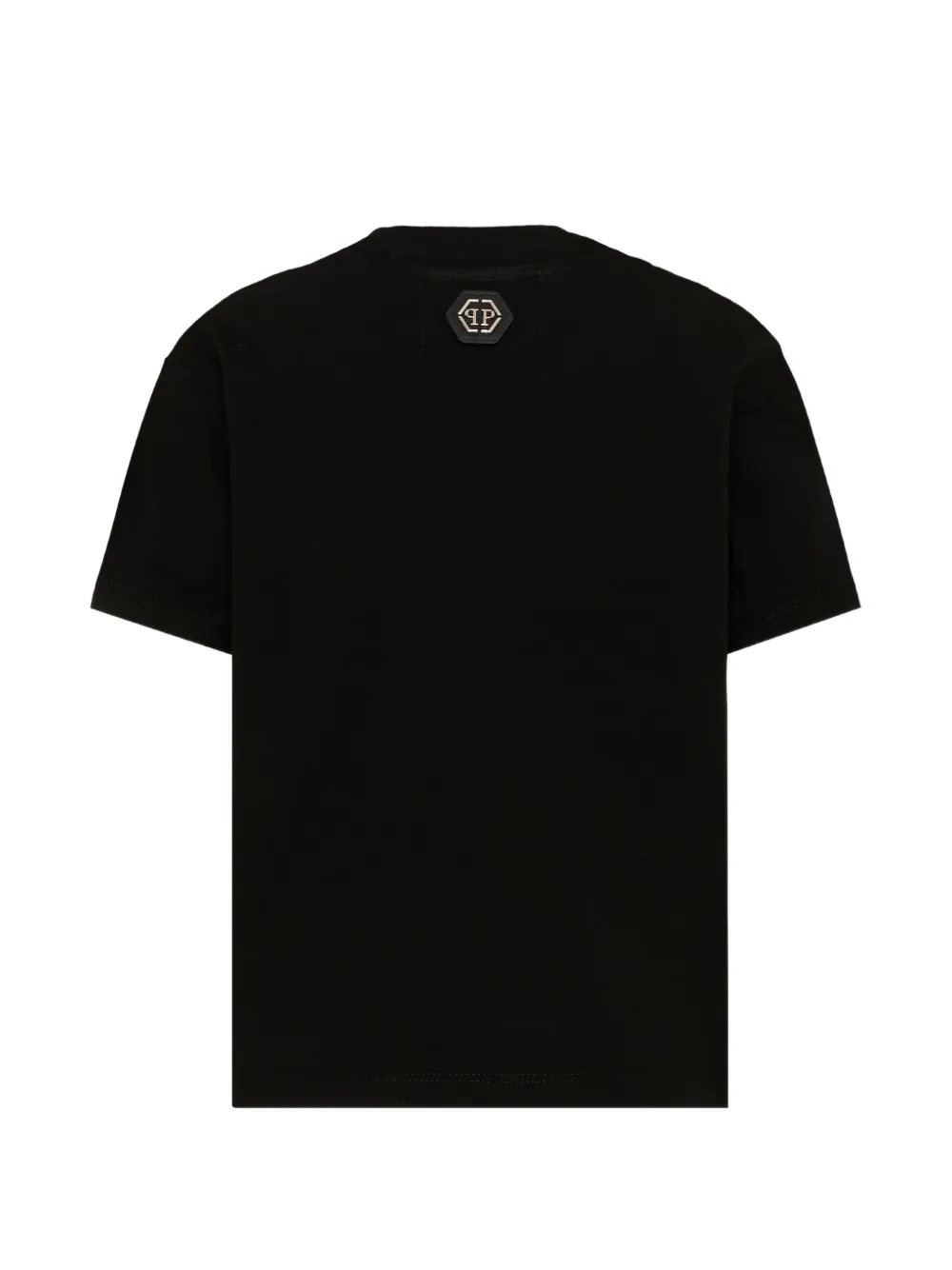 Philipp Plein Junior Katoenen T-shirt met logoprint Zwart