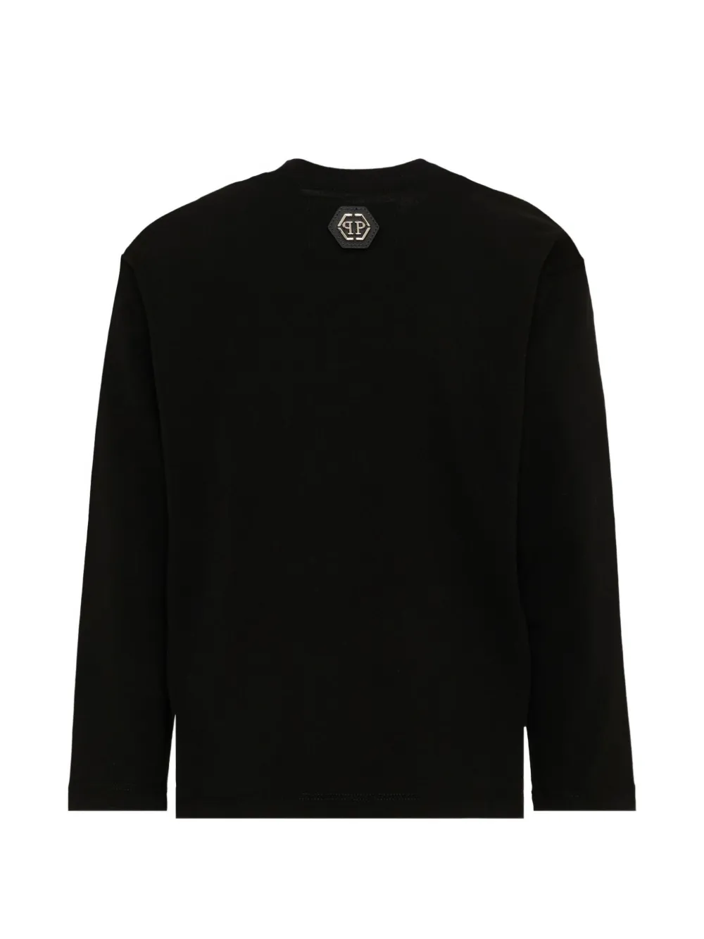 Philipp Plein Junior T-shirt met lange mouwen en logo-print Zwart