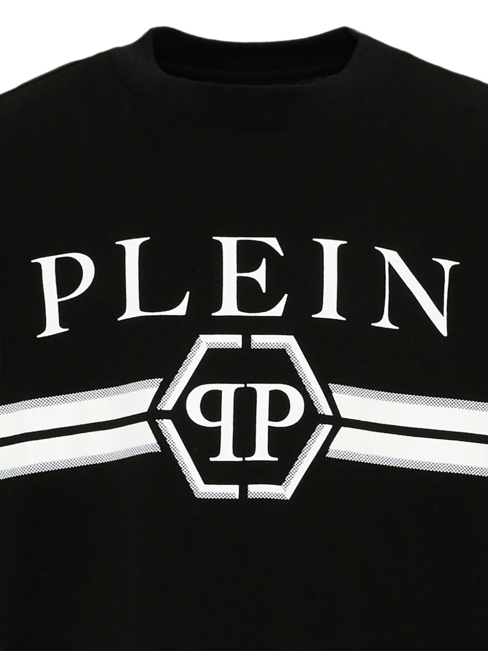 Philipp Plein Junior T-shirt met lange mouwen en logo-print Zwart
