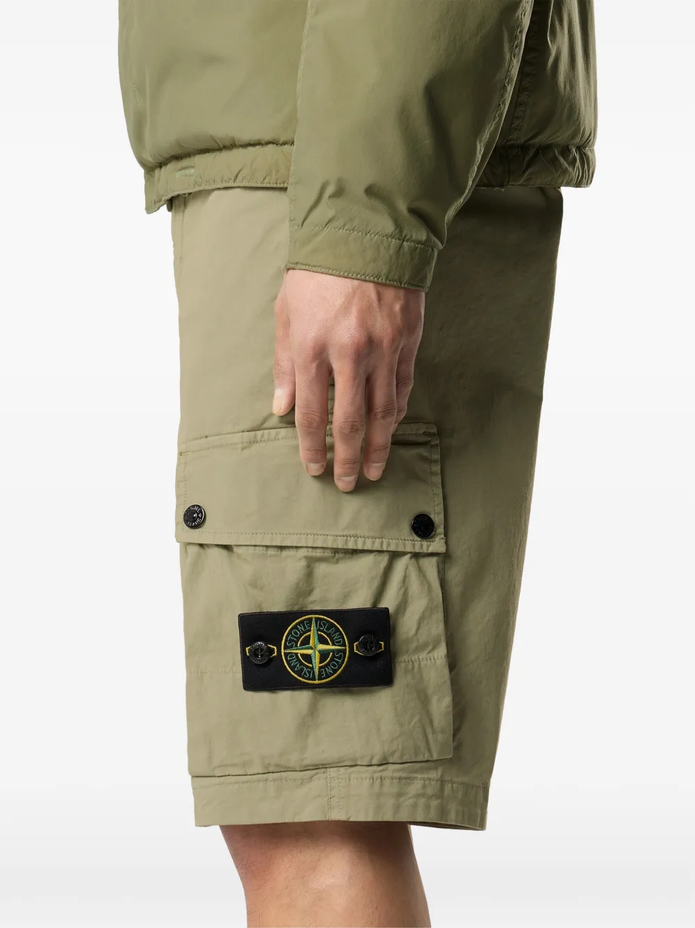 Stone Island Twill slim-fit cargo bermuda shorts van biologisch stretch-katoen met ritszakken Beige