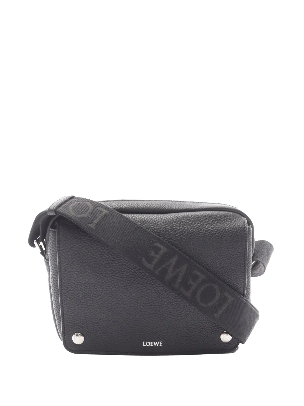 Loewe Pre-Owned 2026 mittelgroße Pebble Kuriertasche aus Leder - Schwarz