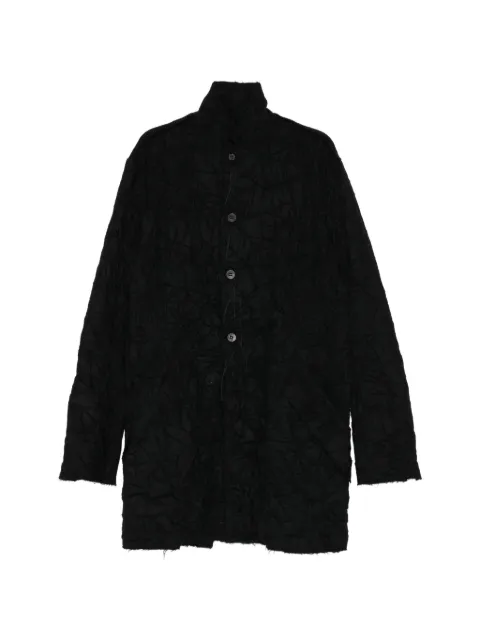 D HYGEN crinkled-effect coat
