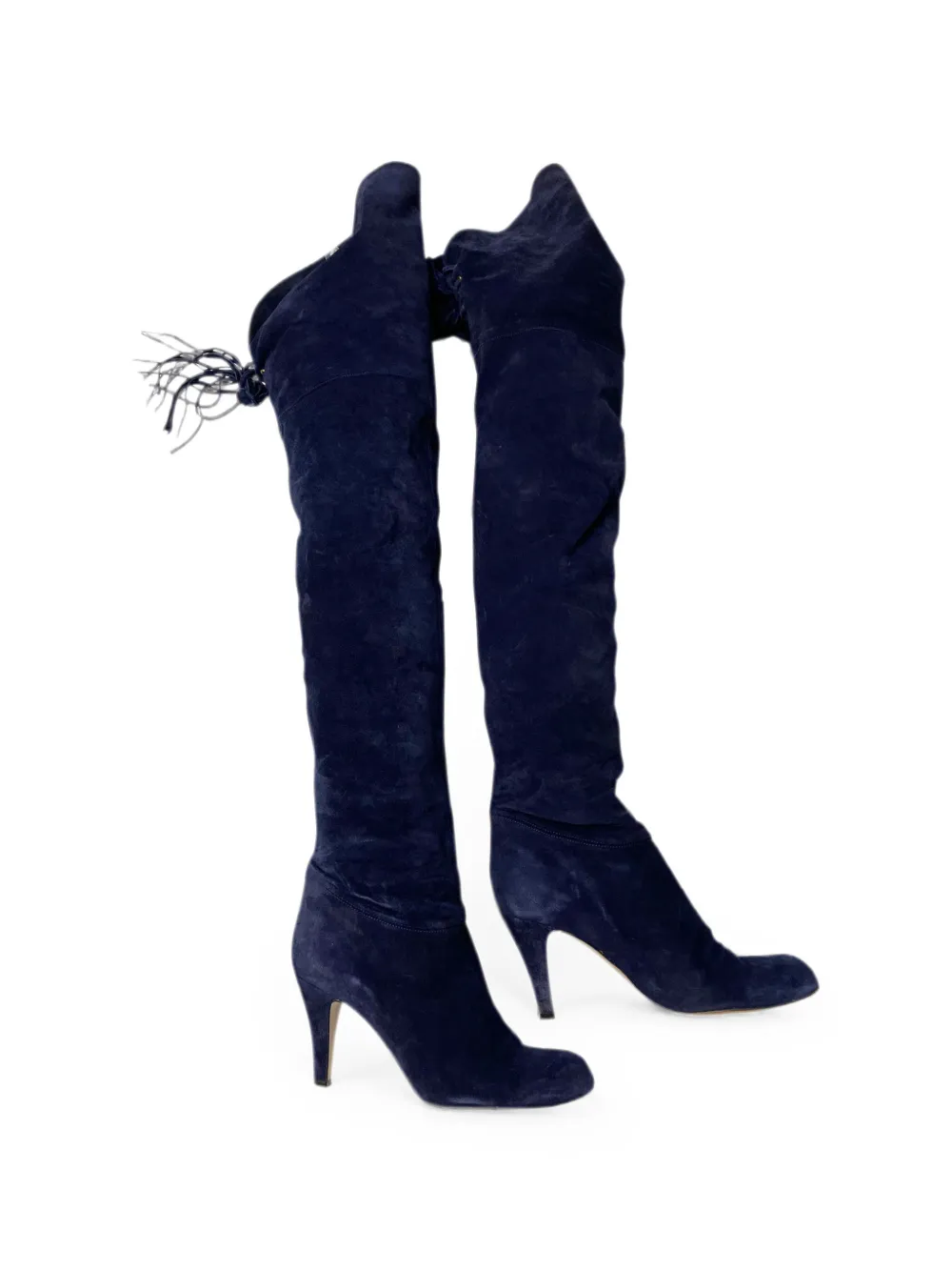 Chloé Vintage cuissardes Hannah à franges - Bleu