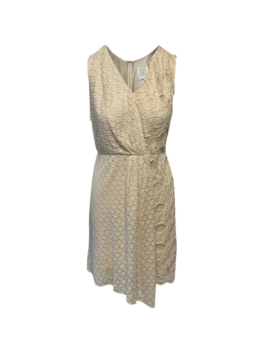 Anna Sui Vintage asymmetric lace dress - Neutrals