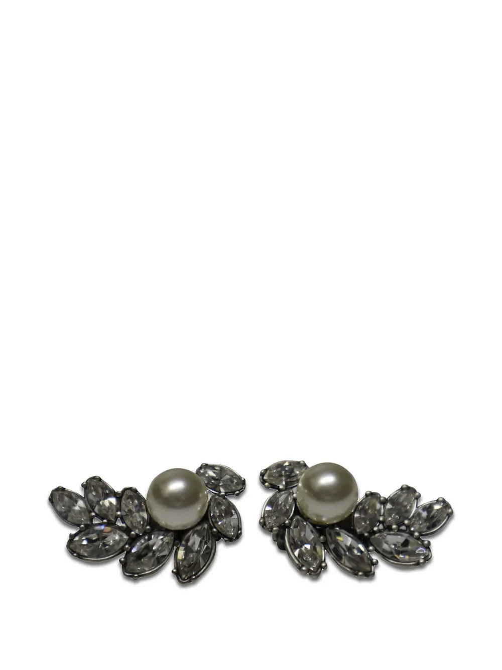 Tory Burch clustered crystal pearl earrings - Black