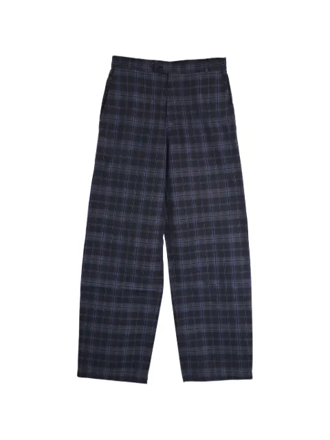 Dries Van Noten Pre-Owned checkered wide-leg trousers