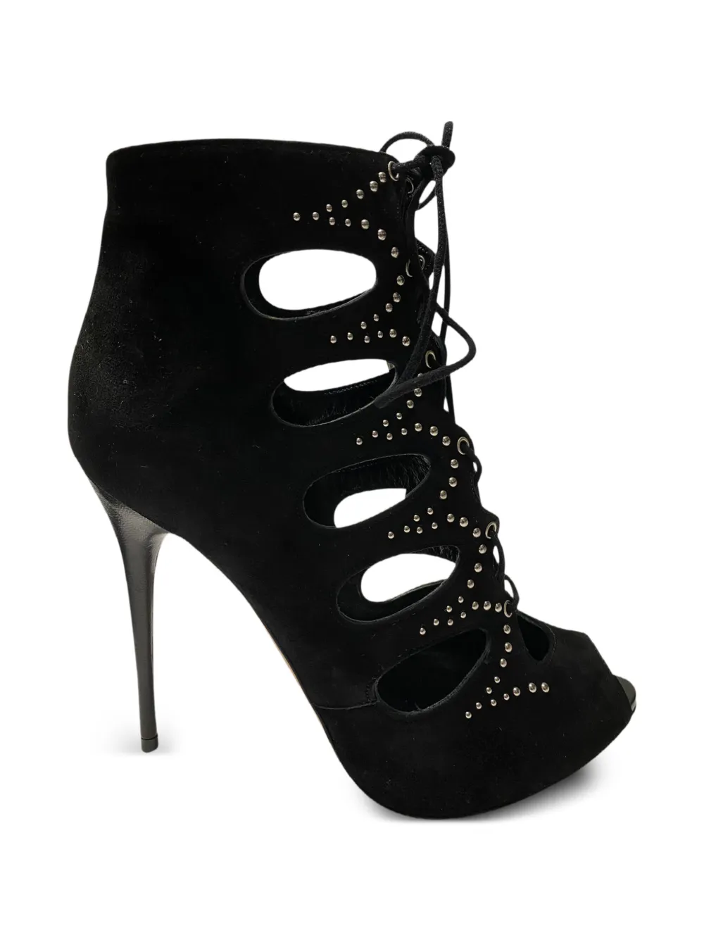 Alexander McQueen Pre-Owned studded lace-up boots - Schwarz