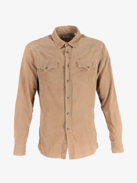 Brunello Cucinelli Vintage camisa estilo occidental de pana