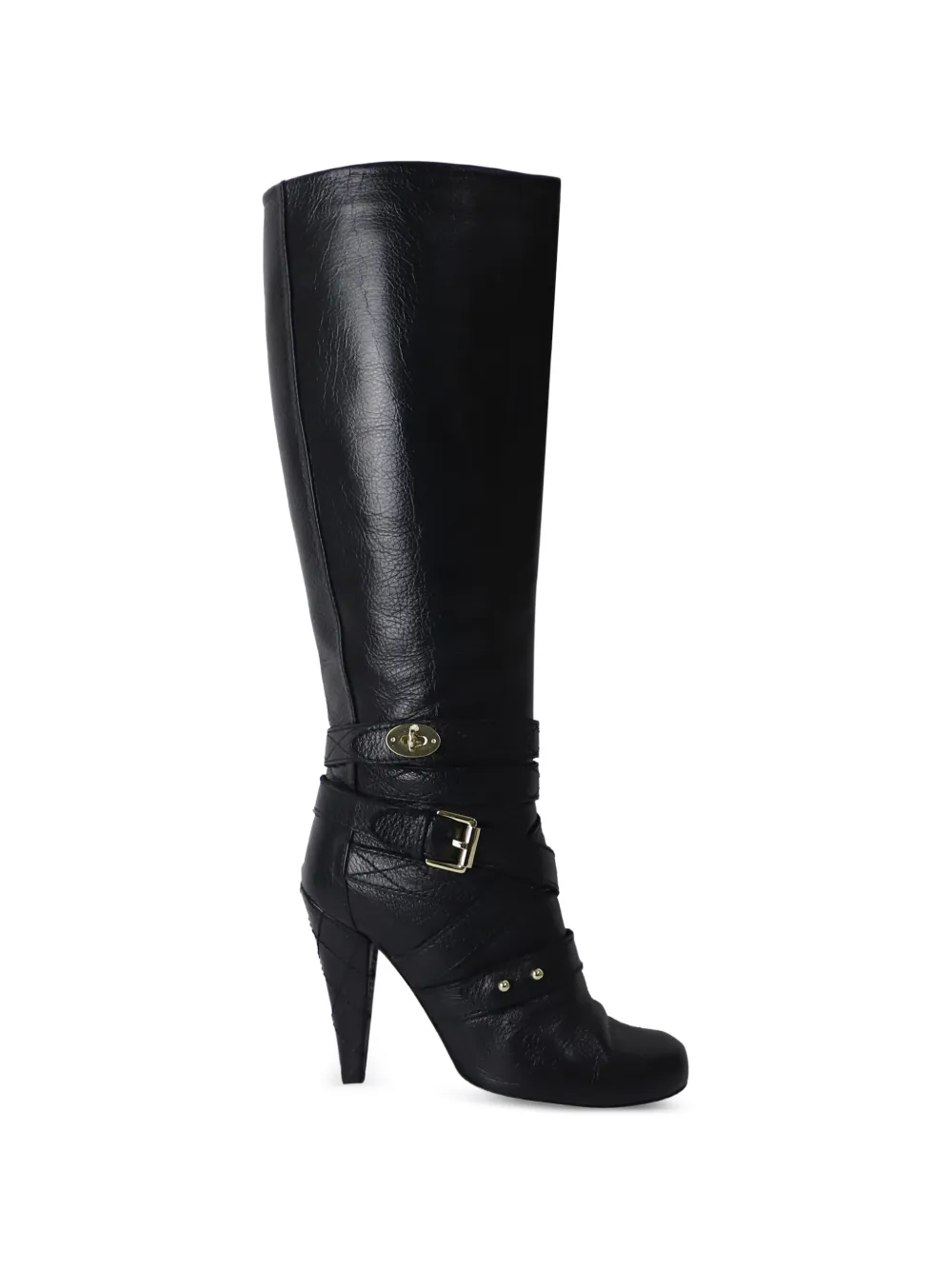 Mulberry Pre-Owned Postman's Lock knee-high boots - Schwarz