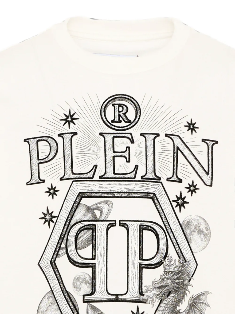 Philipp Plein Junior Katoenen T-shirt met logoprint Wit
