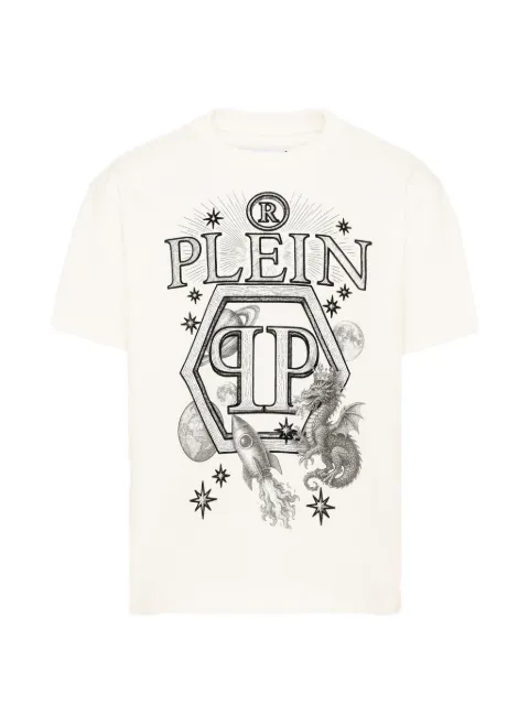 Philipp Plein Junior playera de algodón con logo estampado