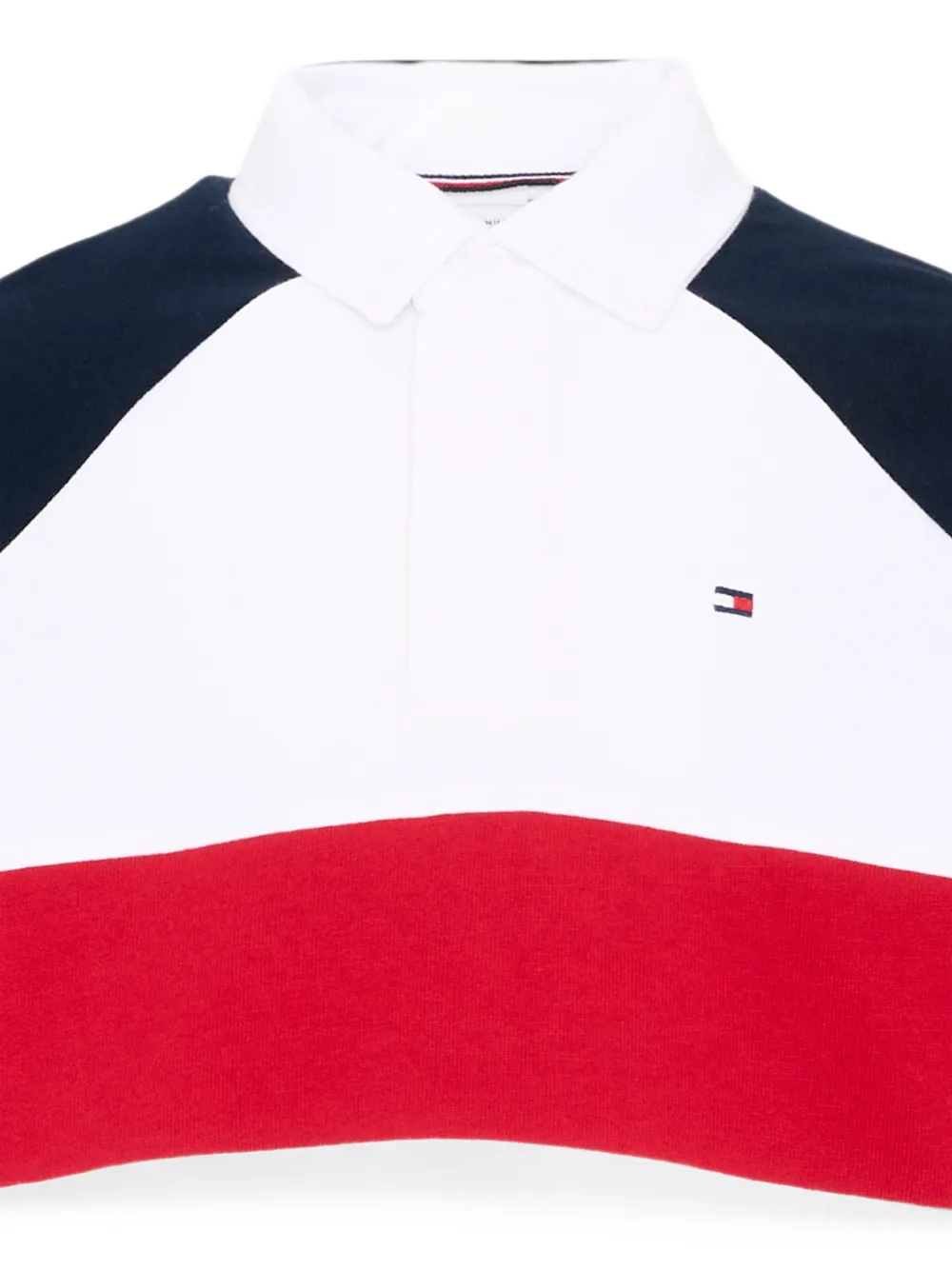 Tommy Hilfiger Junior Poloshirt met colourblocking en lange mouwen Wit