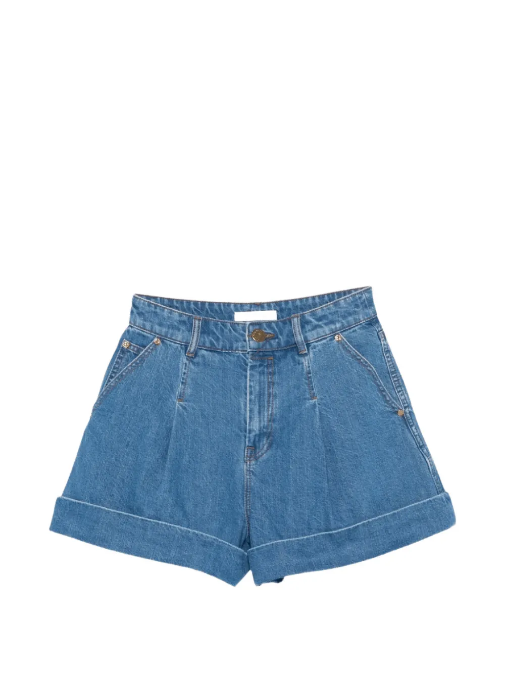 ZIMMERMANN pleated denim shorts - Blue
