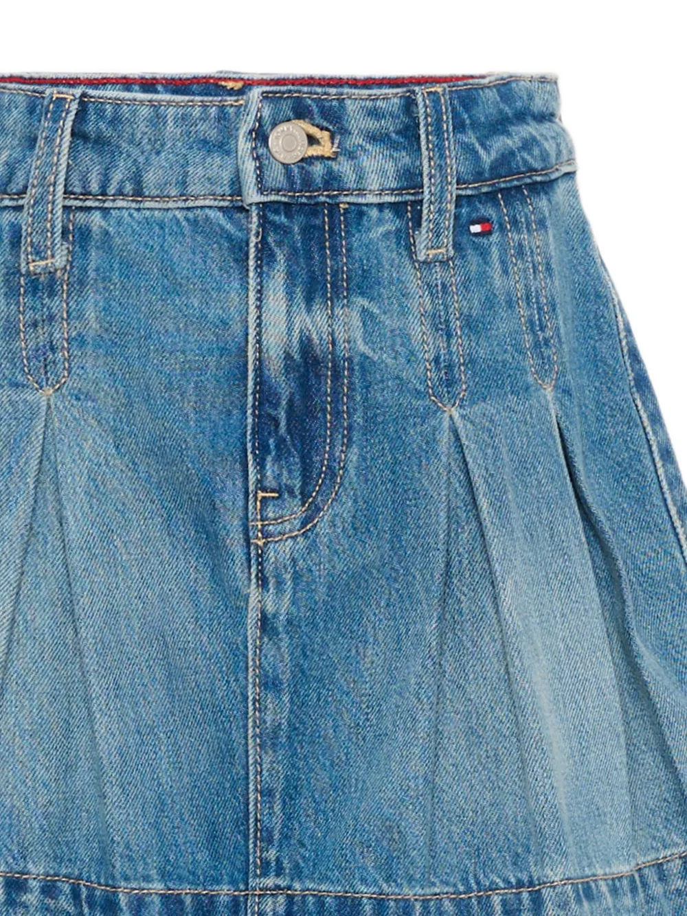 Tommy Hilfiger Junior Geplooide spijkerrok Blauw
