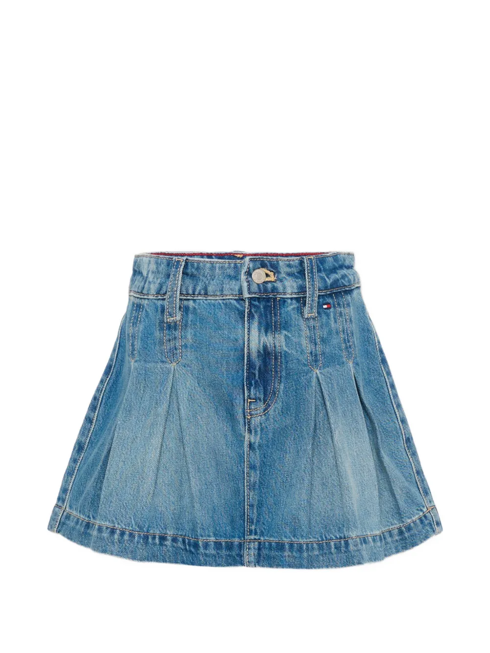 Tommy Hilfiger Junior pleated denim skirt - Blu