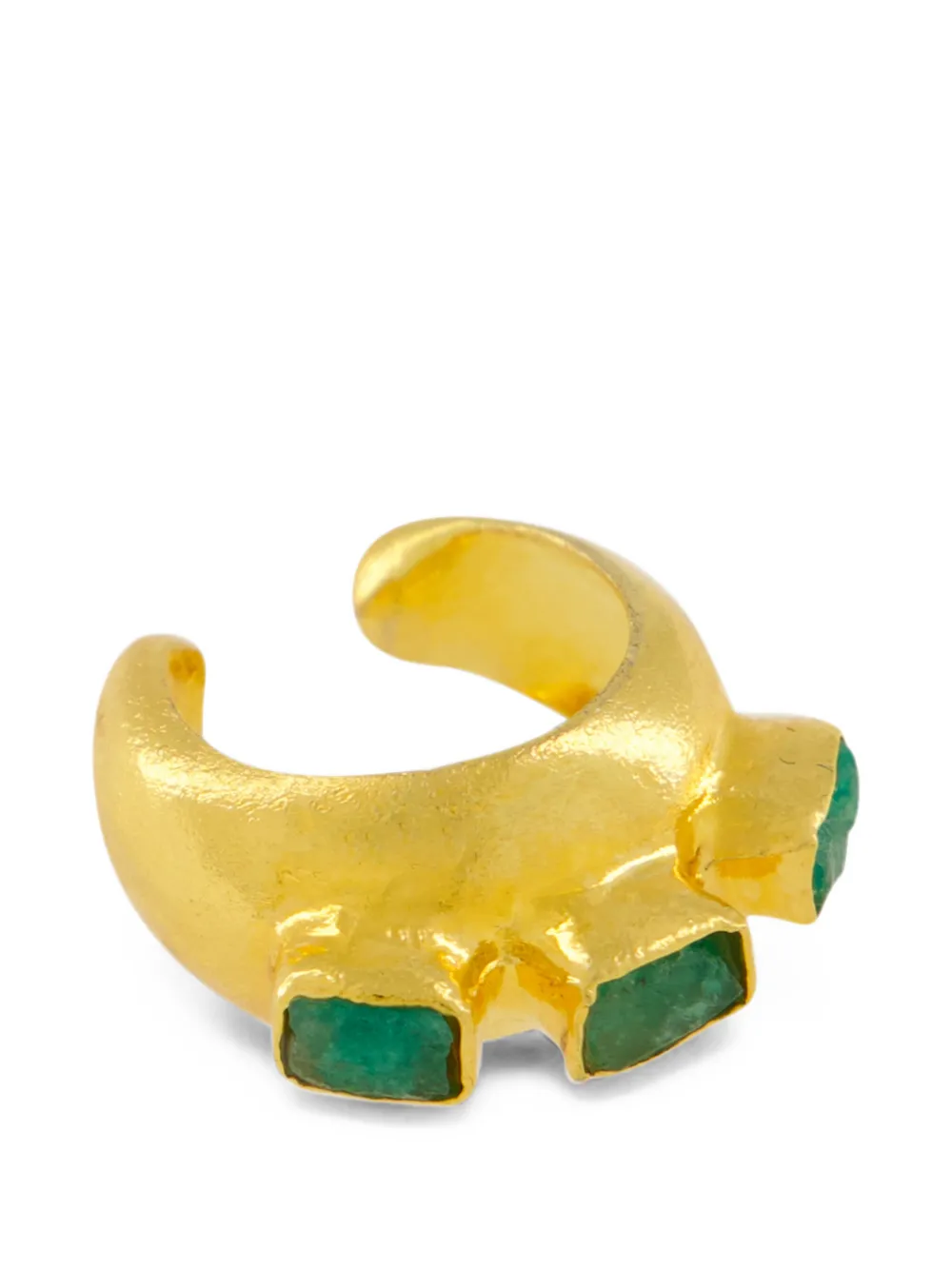 FENOMENA Havana Glow emerald ear cuff - Gold