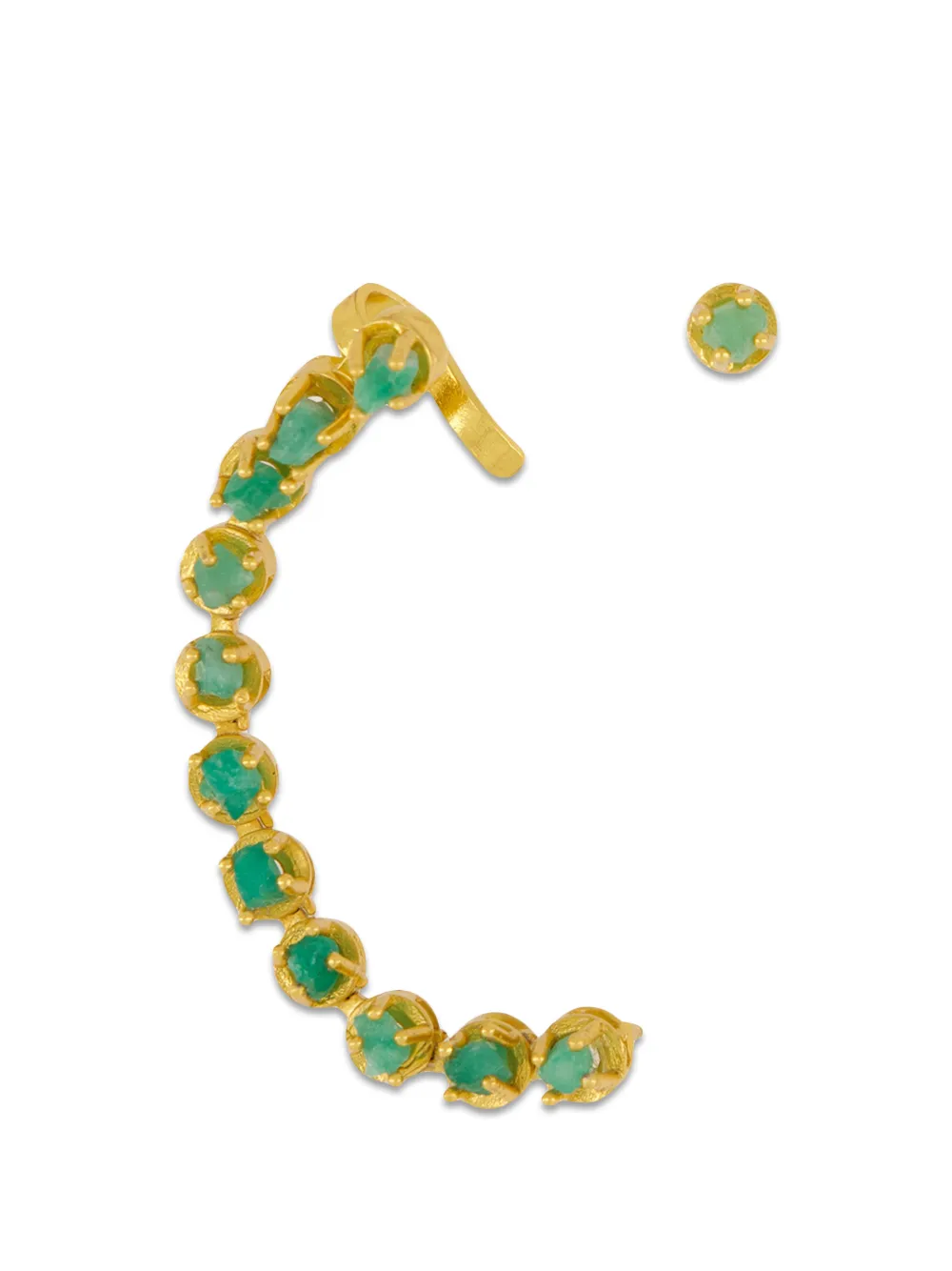 FENOMENA tennis emerald earrings - Gold