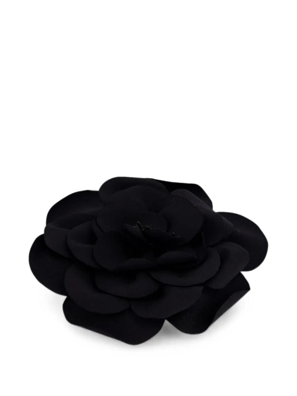 Paula Handmade Flower Brooch In Black