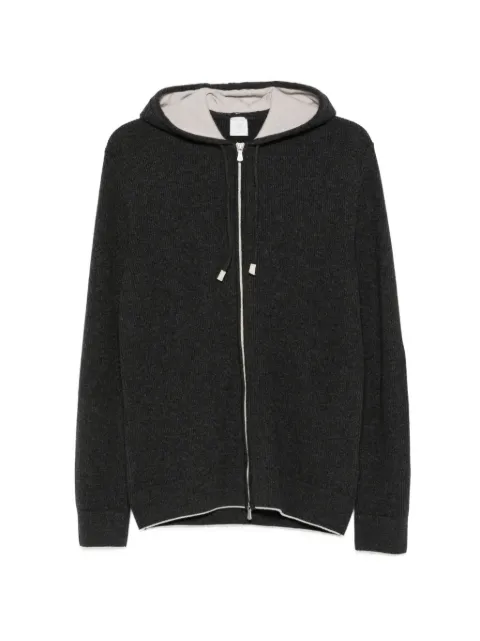 Eleventy ribbed-knit zip-up hoodie
