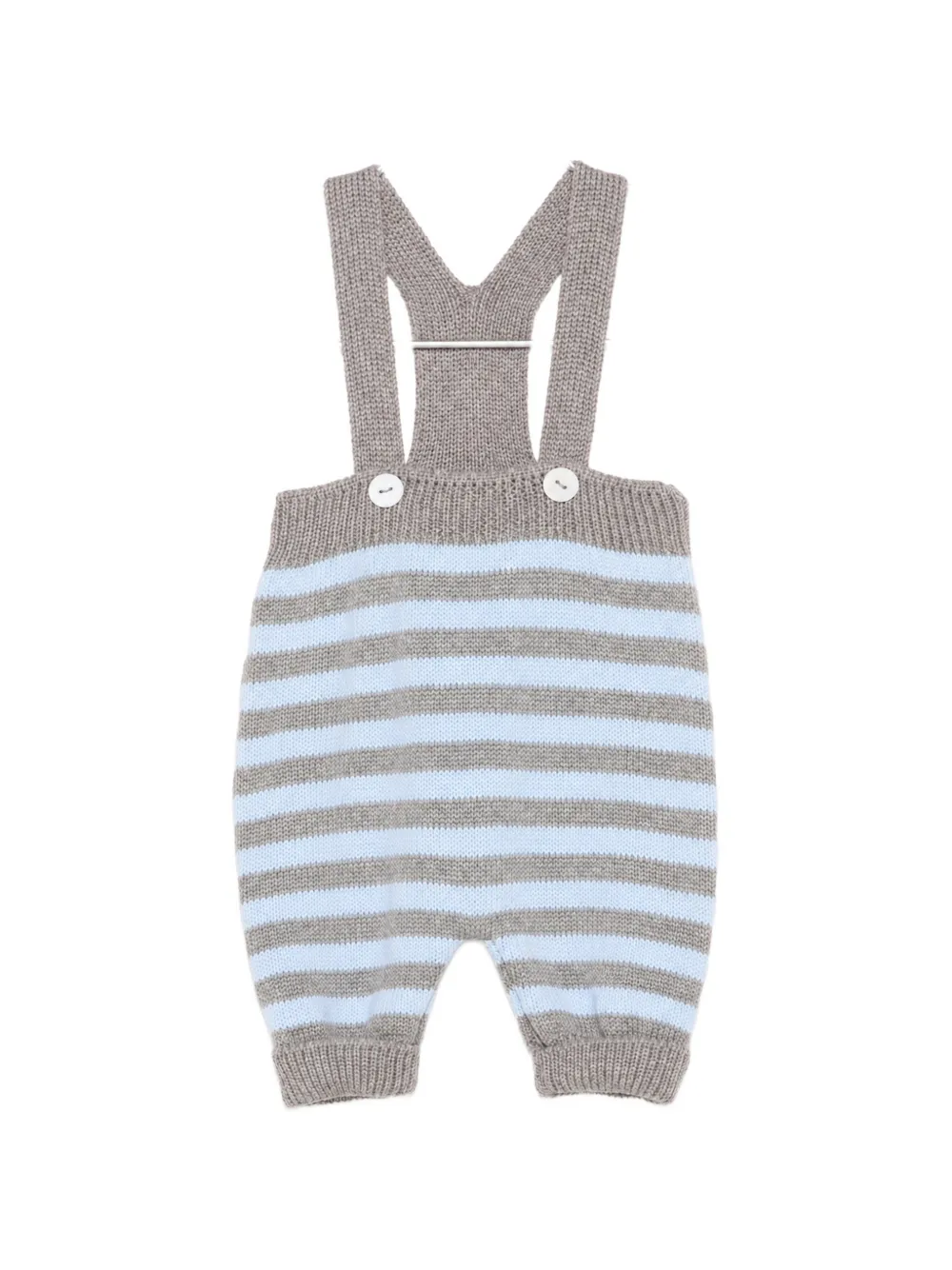 Little Bear striped knitted dungarees - Grigio