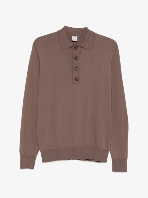 Eleventy long-sleeve polo shirt