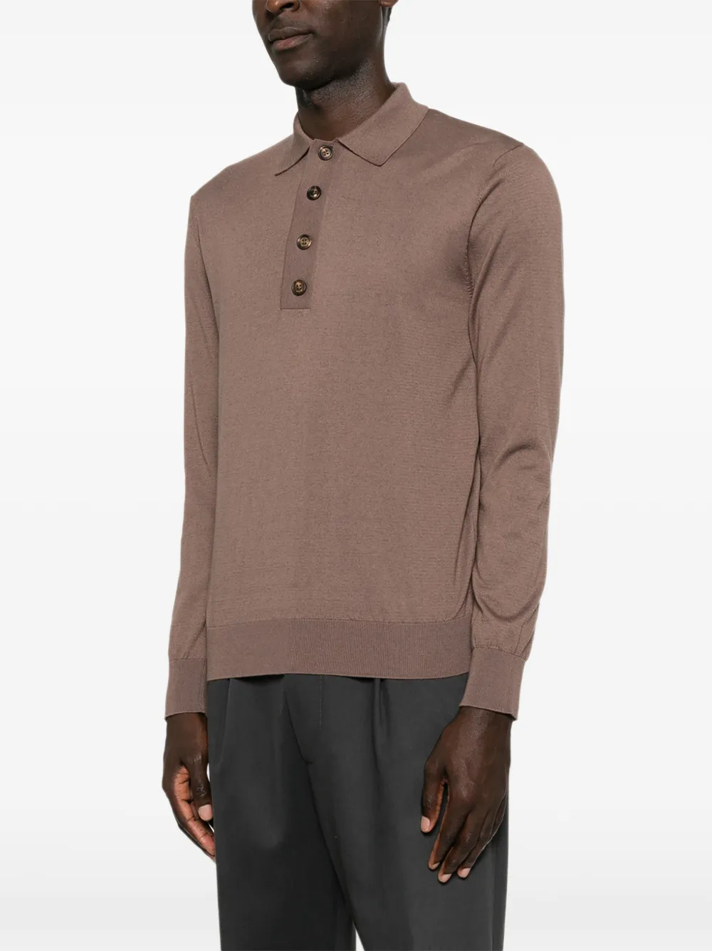 Eleventy Poloshirt met lange mouwen Bruin