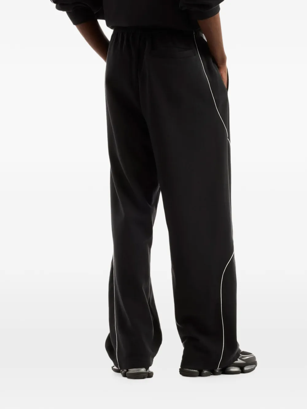 New Balance logo-print trackside track pants Grijs