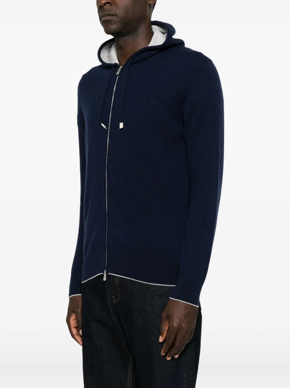 Eleventy Hoodie met rits Blauw
