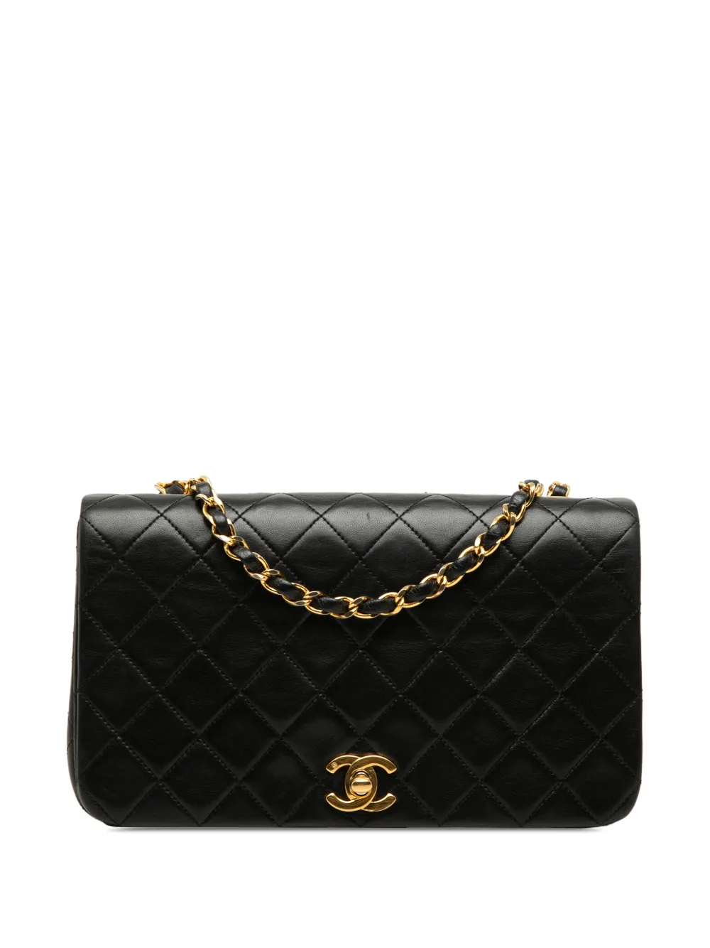 CHANEL Pre-Owned 1989-1991 Medium Quilted Lambskin Full Flap crossbody bag - Nero