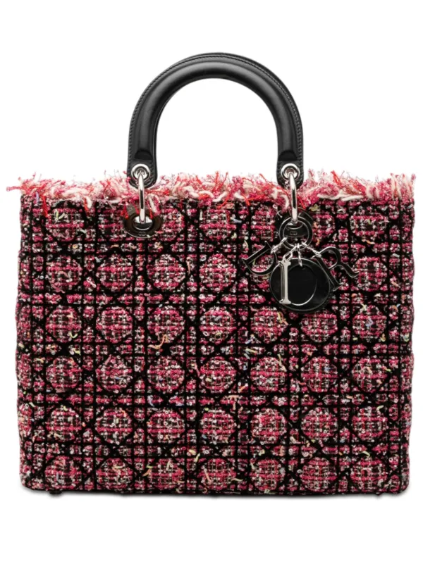 Christian Dior Pre-Owned 2011 ラージ ツイード カナージュ フリンジ 