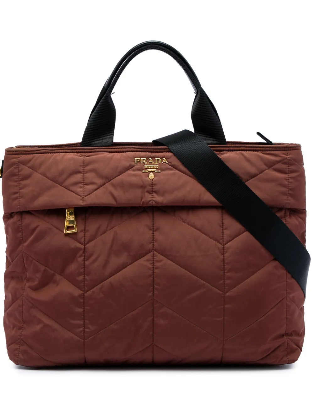 Prada Pre-Owned 2000-2026 Impuntu Tessuto Satchel-Tasche - Braun