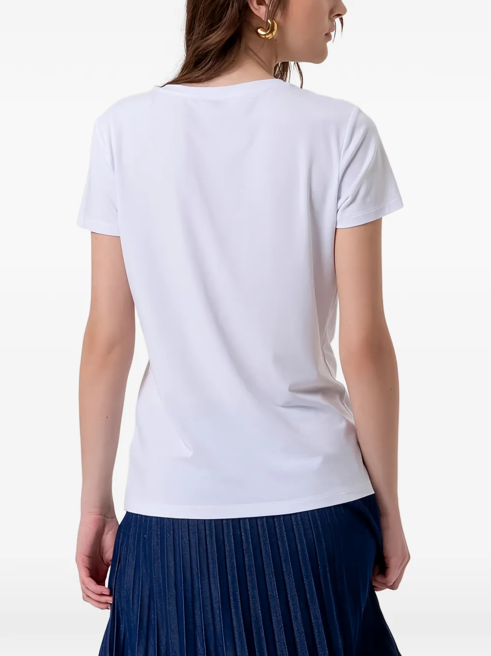 FRACOMINA T-shirt met imitatieparel en borduurwerk Wit