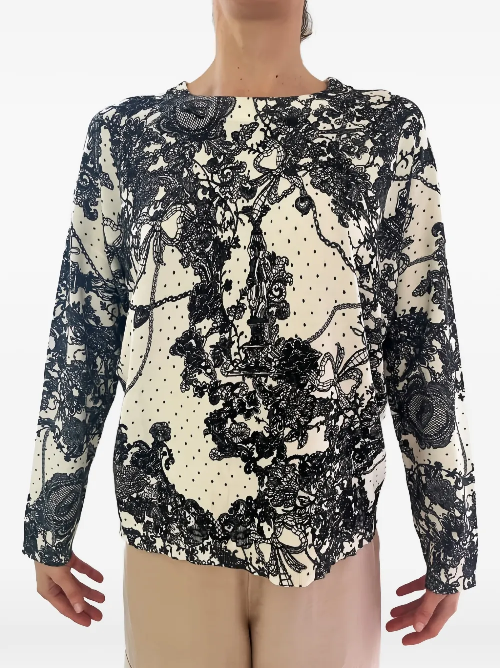 Blugirl Maglione con stampa - Nero