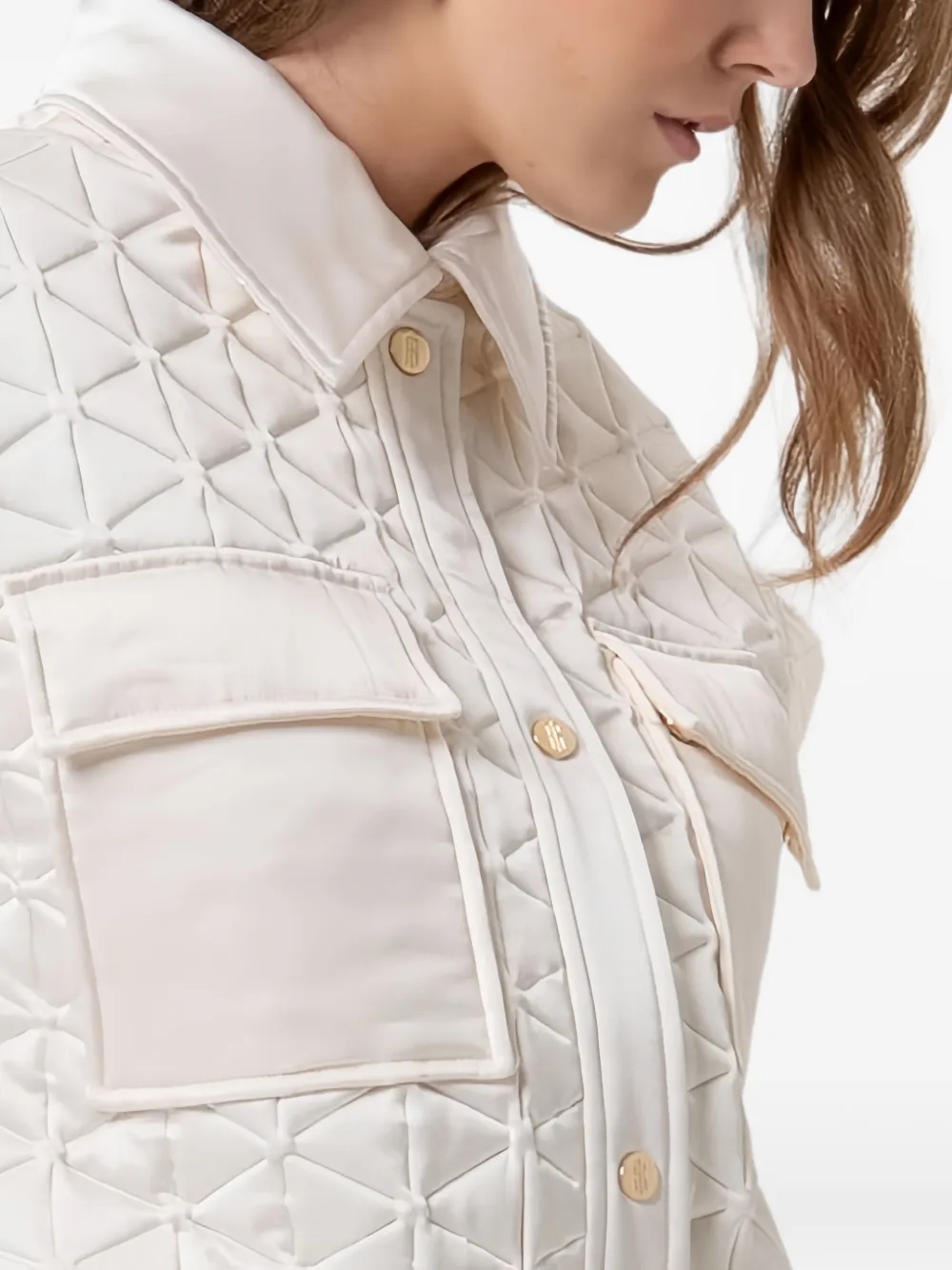 FRACOMINA Gilet met gewatteerde afwerking Wit